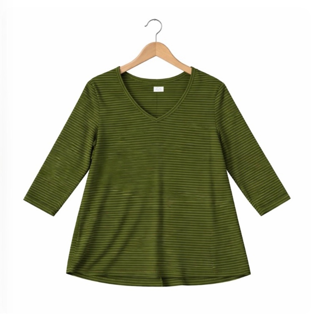 Chico’s Green w/Black Stripes Tee